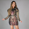 Sequins Party Zip Pocket Hip A-line Dress Women