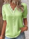Women's - Elegant edges V-neck blouse - Stylish and Comfortable - Perfect for Any Occasions