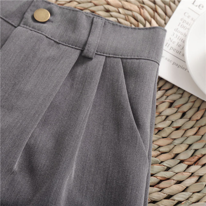 Comfortable colour all-match roll-up wide leg casual shorts