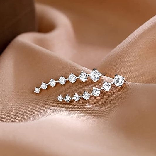 Ear climber with crystal embellishments