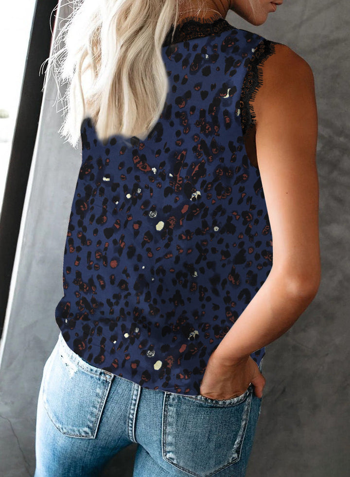 Classy Lace V-neck sleeveless blouse