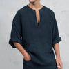 Ethnic loose linen T-shirt for men