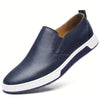 Leather slip-on shoes with soft sole