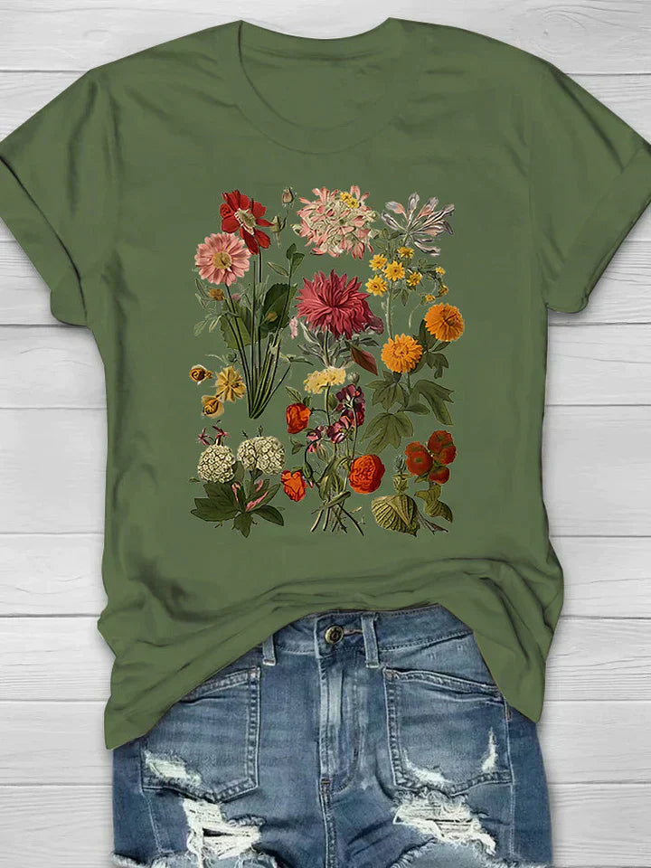 Vintage floral print ladies T-shirt