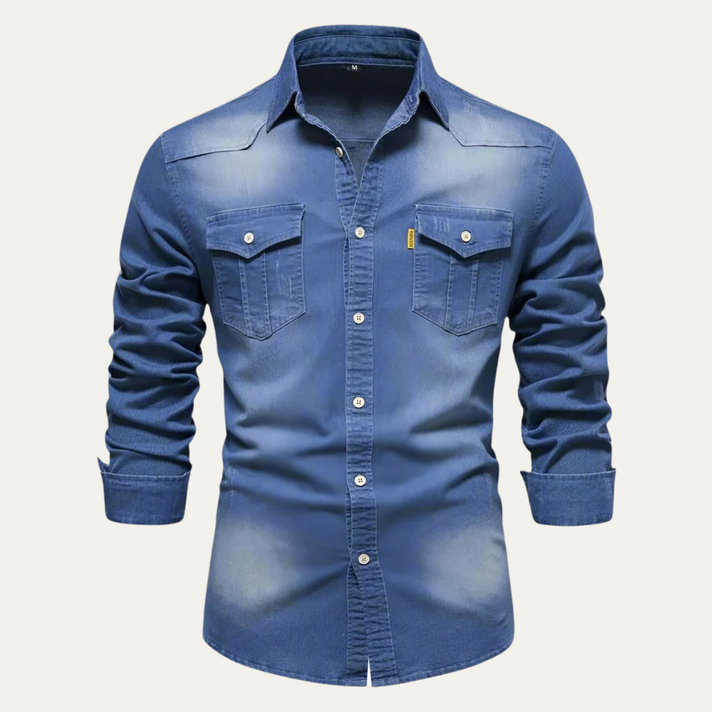 Men's - Denim Shirt - Classic Style - Durable Fabric - Casual Wardrobe Essential