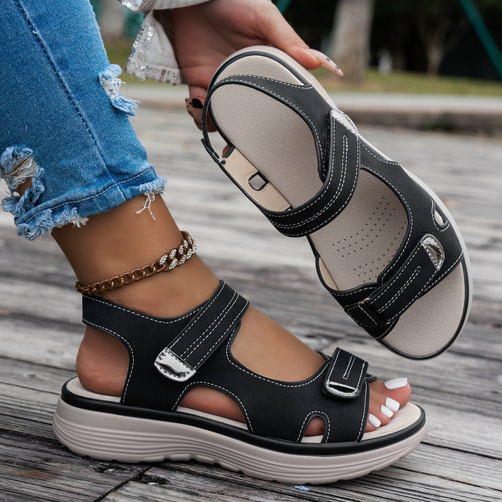 Women's - Wedge Sandals - Open Toe, Breathable with Adjustable Ankle Strap - Stylish Summer Footwear