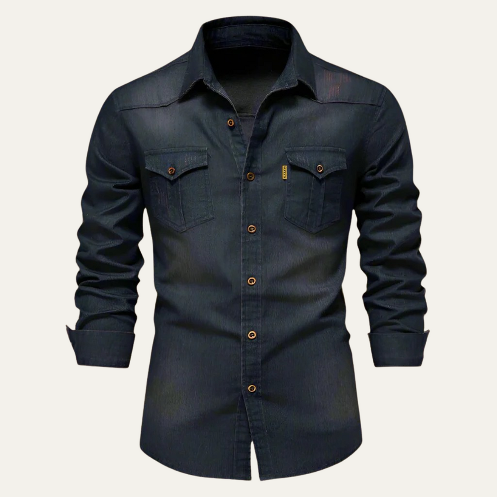 Men's - Denim Shirt - Classic Style - Durable Fabric - Casual Wardrobe Essential