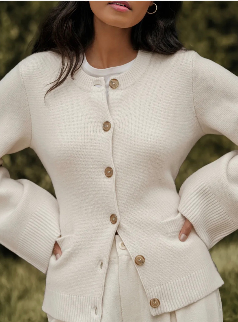 Women's - Flared Sleeve Cardigan - Casual Comfort