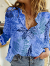 Women's - Linen Shirt - Long Sleeves, Loose & Breathable - Unique Design for Effortless Style