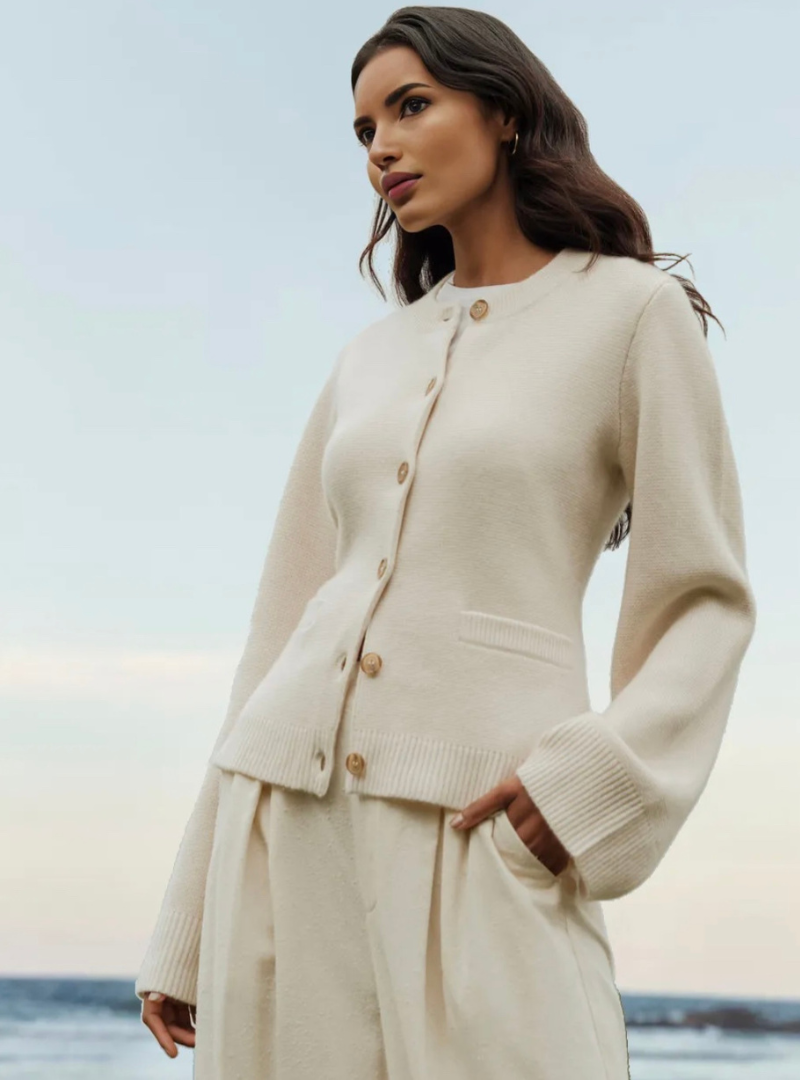 Women's - Flared Sleeve Cardigan - Casual Comfort