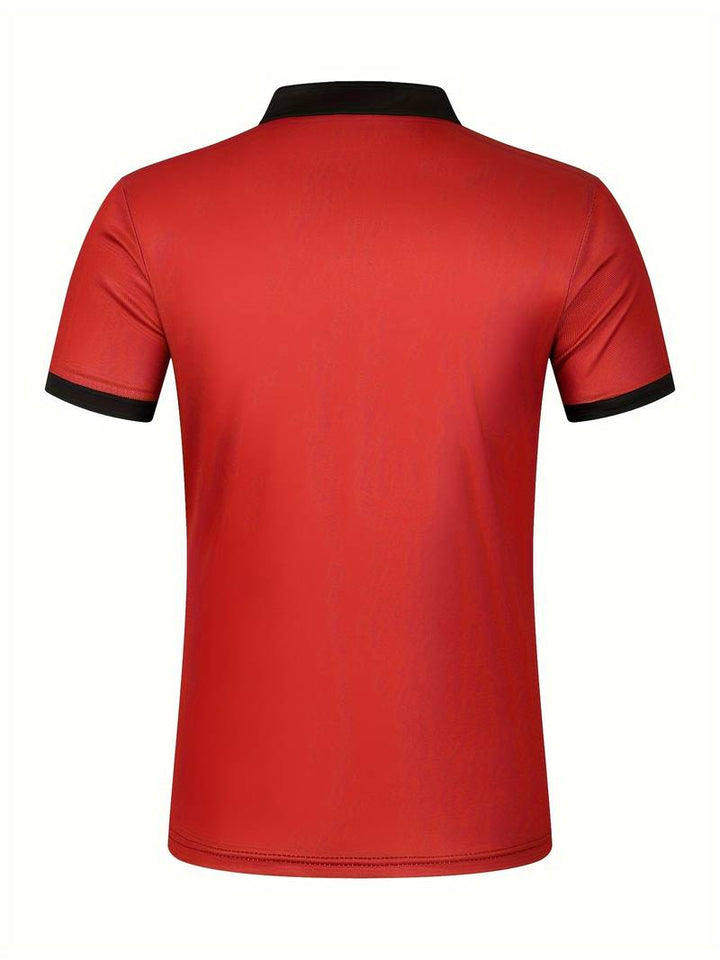 Casual Short Sleeve Striped Polo Shirt For Men