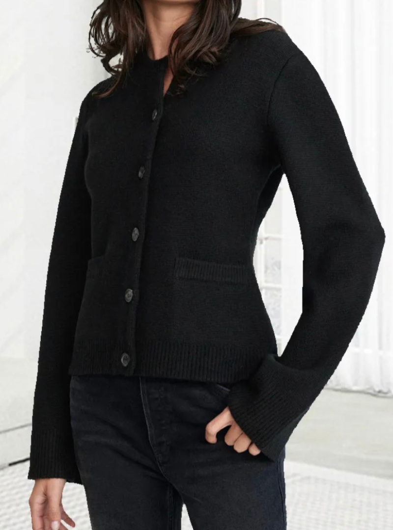 Women's - Flared Sleeve Cardigan - Casual Comfort