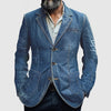 Men's Casual Lapel Denim Single Breasted Blazer