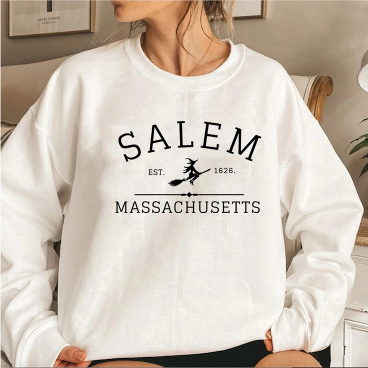 Casual sweatshirt with Salem Massachusetts design - women's jumper