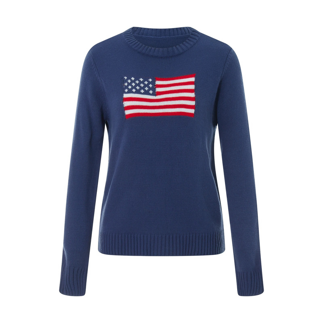 Knitted jumper with American flag