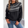 Knitted women's jumper with a Norwegian pattern