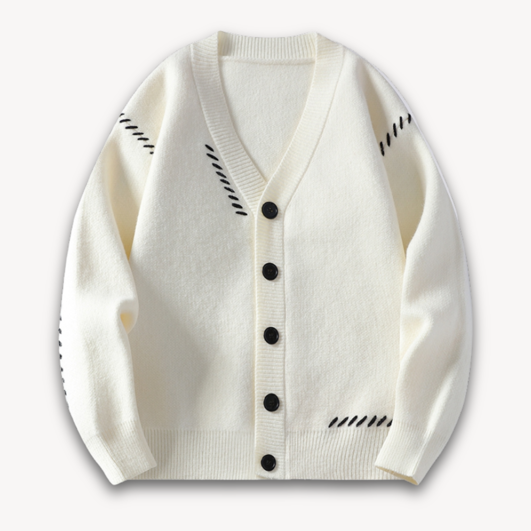 Men's - Knitted Cardigan Sweater - Soft Wool Blend, Button-Up Design for Casual Winter Style