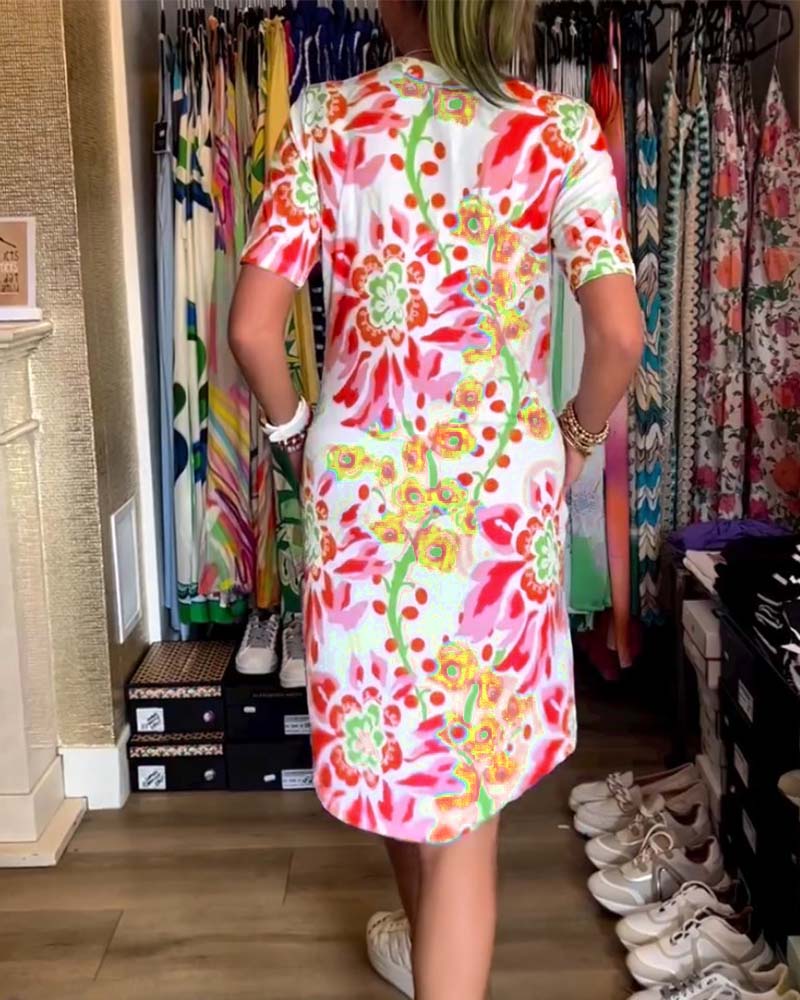 Vibrant floral midi dress