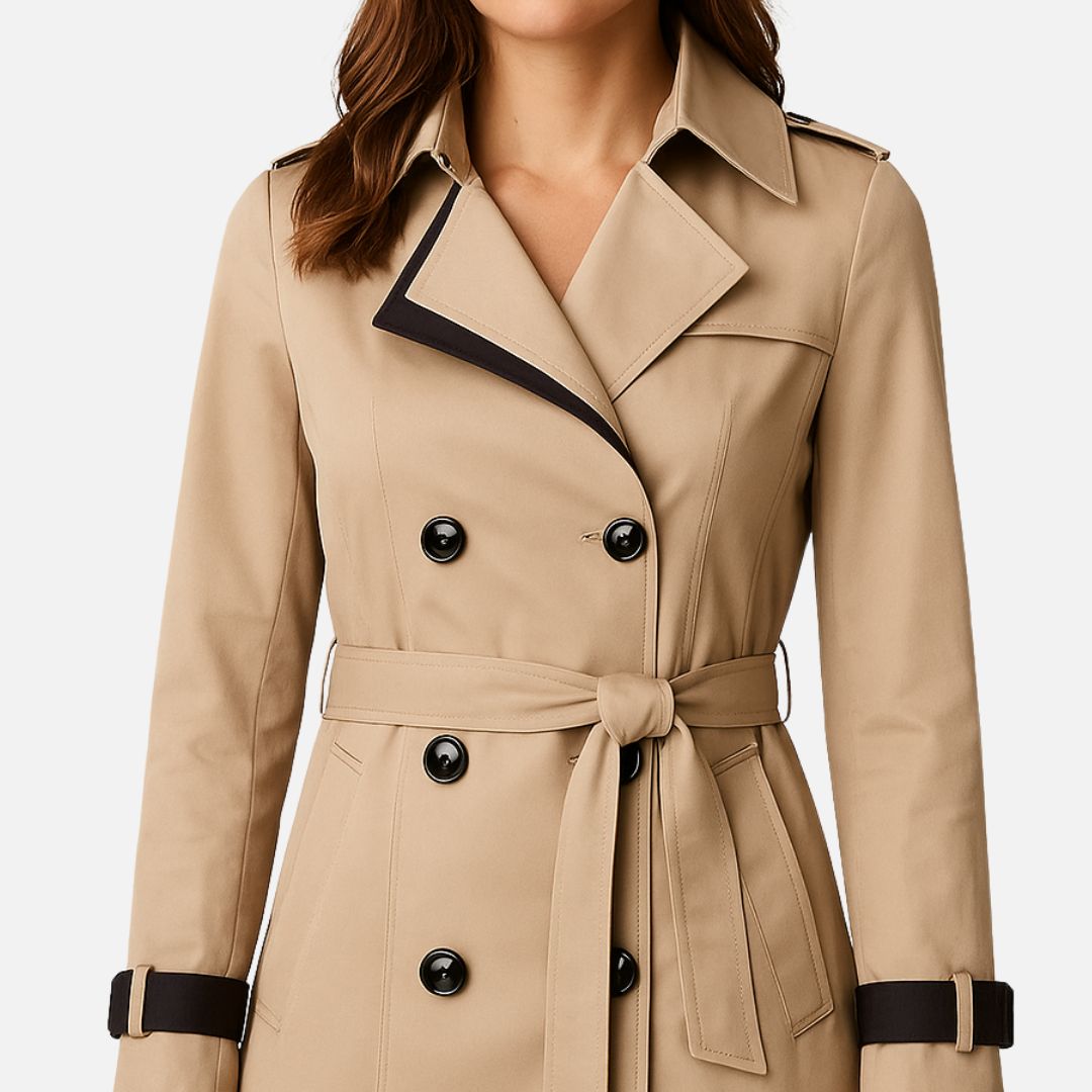 Women's - Long Waterproof Trench Coat - Stylish & Durable Rain Protection