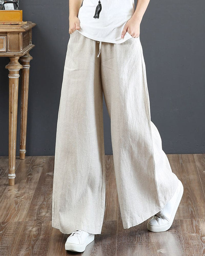 Trousers in plain colour