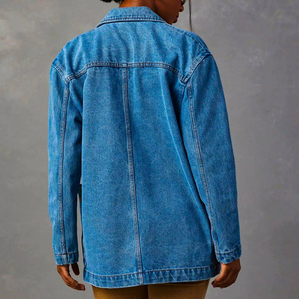Women's - Denim Blazer - Stylish Fit - Versatile Casual Wear