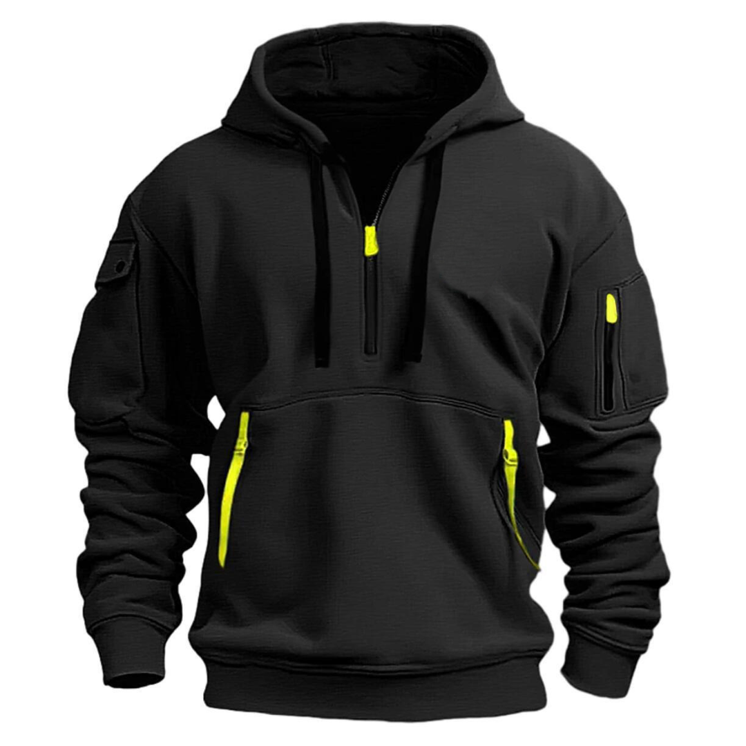 Men's - Casual Hoodie - Long Sleeve Pullover - Multi Pockets - Stylish and Practical for Everyday Wear