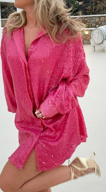 Oversized glitter blouse