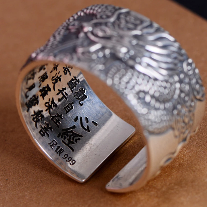 Dragon Sutra Silver Ring