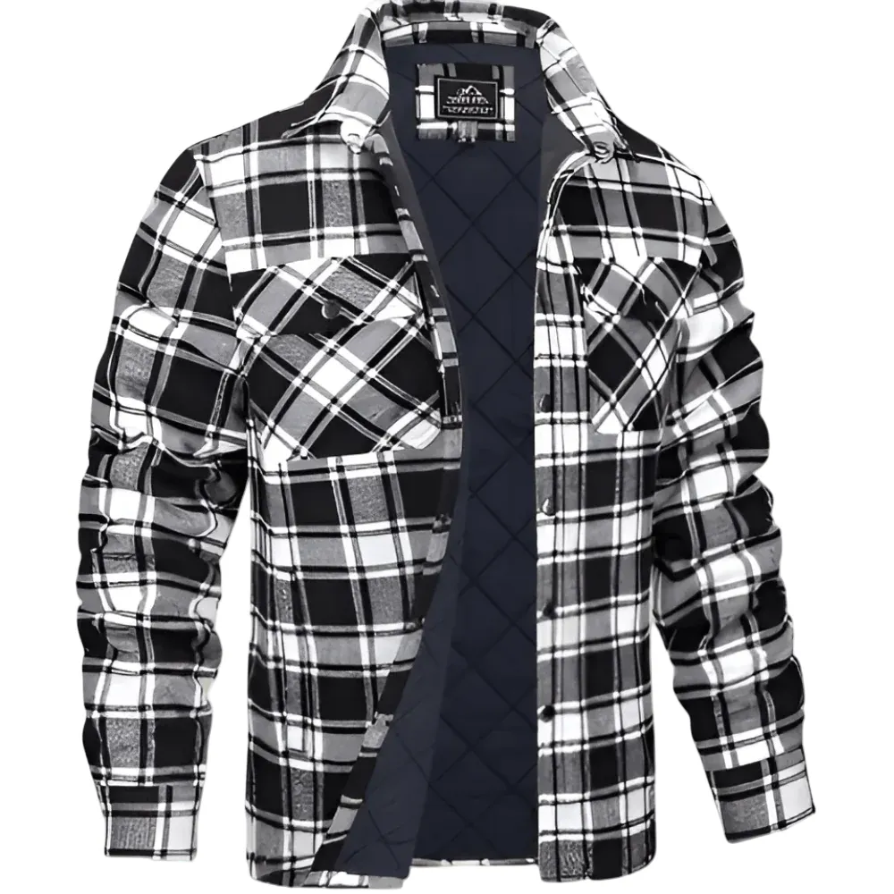 Men - Jacket - Quilted Plaid - Warm & Stylish