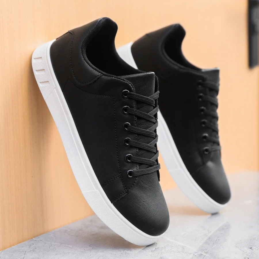 Men's - Stylish Sneakers - Premium Leather - Trendy Footwear