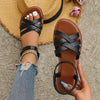 Women's - Flat Sandals - Light Toe Separators with Elasticated Strap - Comfortable Leisure Shoes for Everyday Wear