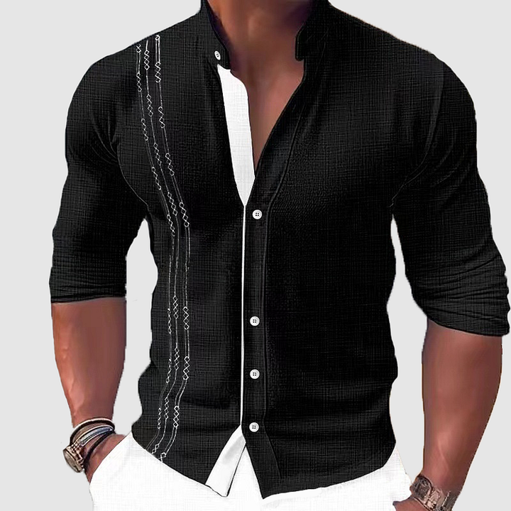 Collar button long sleeve shirt