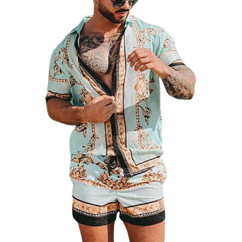 Loose fit summer short suit in fashion men