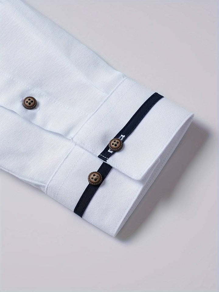 Long-armed collar shirt for men