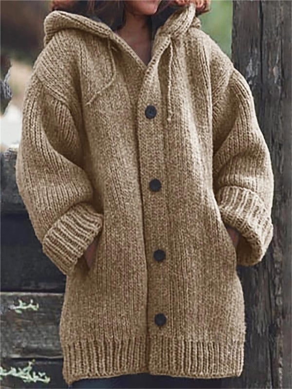 Women's - Long Hooded Cardigan - Cozy Warmth - Perfect for Layering