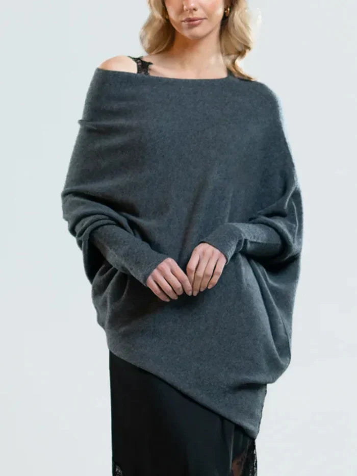 Asymmetrically draped jumper