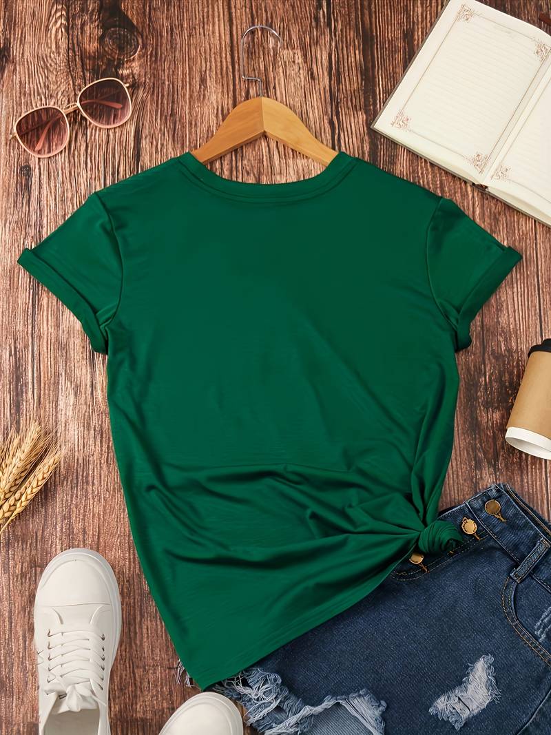 Simple T-shirt with round neckline