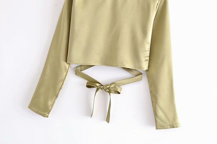 Collage cardigan long sleeve lapel blouse