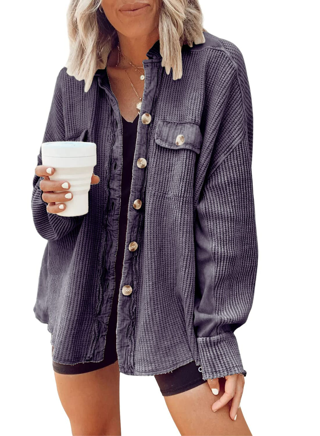 Margot™ shirt jacket with button placket