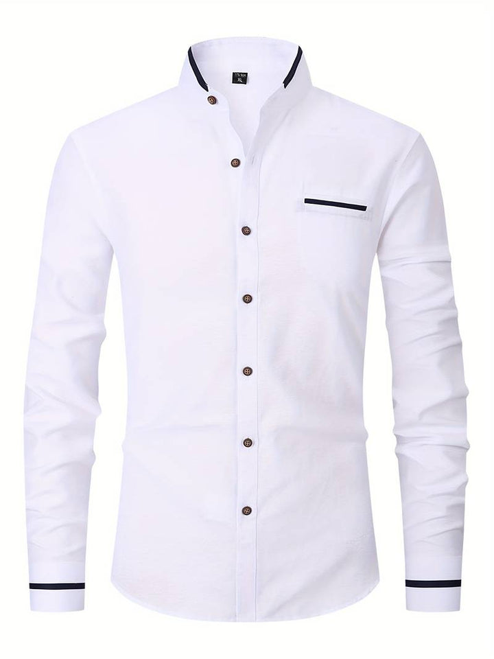 Long-armed collar shirt for men