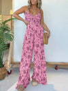 Ruched jumpsuit with floral pattern