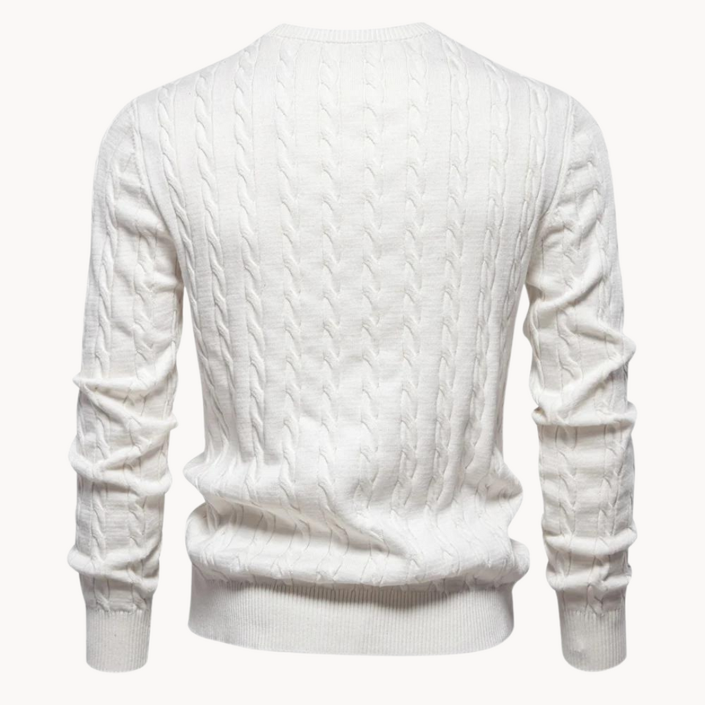 Men's - Sweater - Cable Knit - Soft Comfortable Ponty - Warm Casual Pullover for Effortless Style