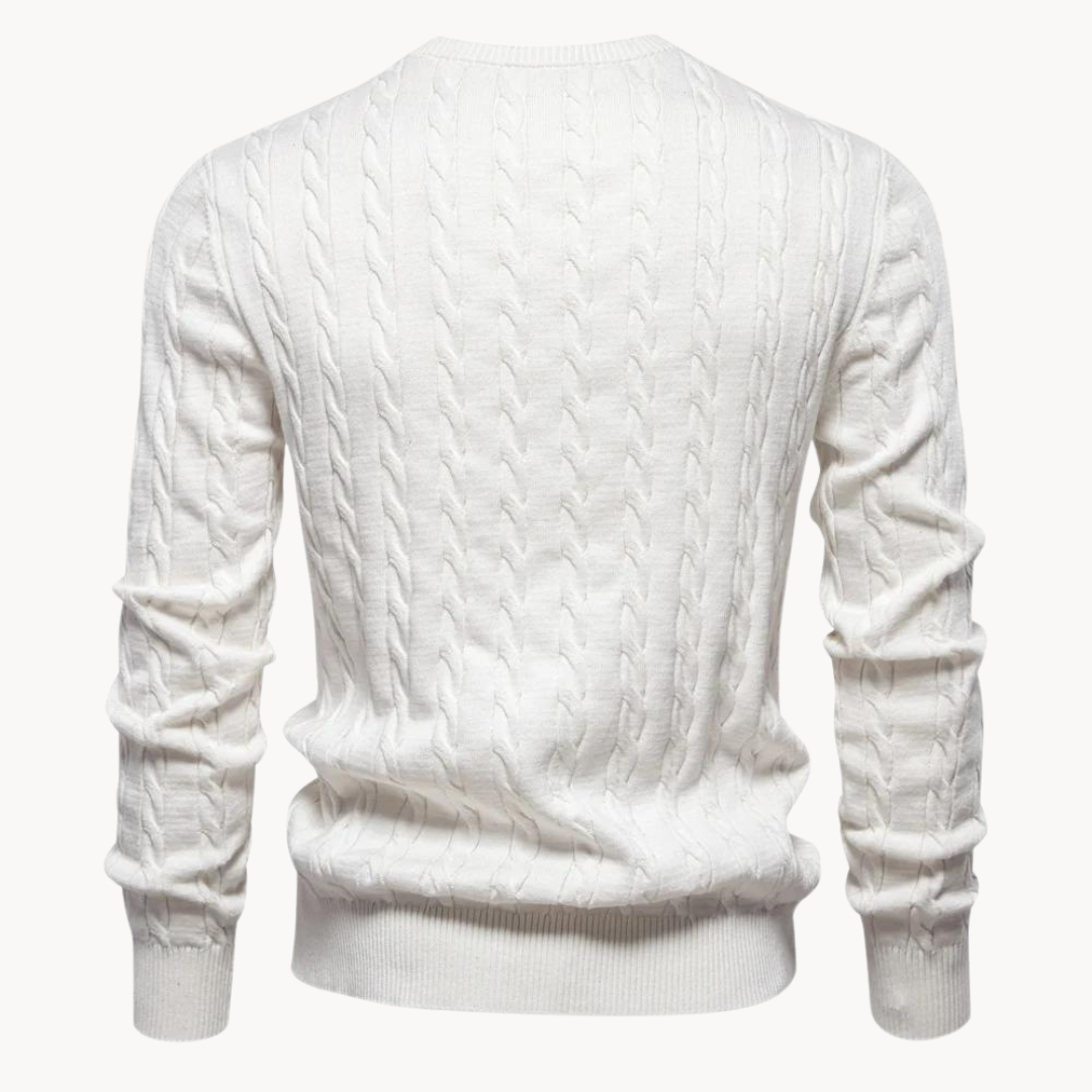Men's - Sweater - Cable Knit - Soft Comfortable Ponty - Warm Casual Pullover for Effortless Style