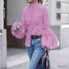 Autumn ladies blouse lantern long sleeve shirt