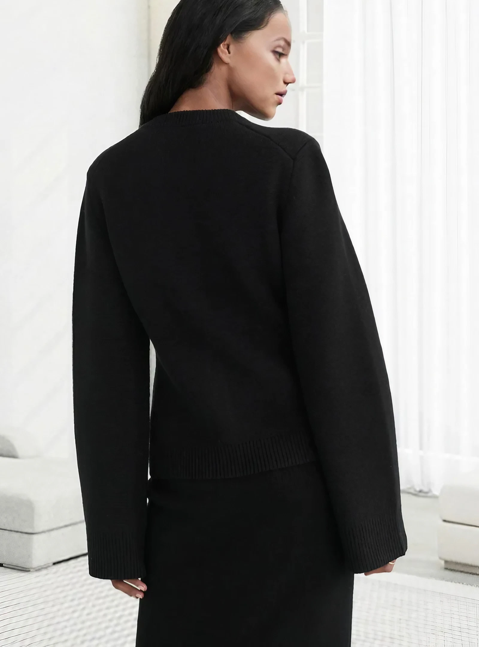 Women's - Flared Sleeve Cardigan - Casual Comfort