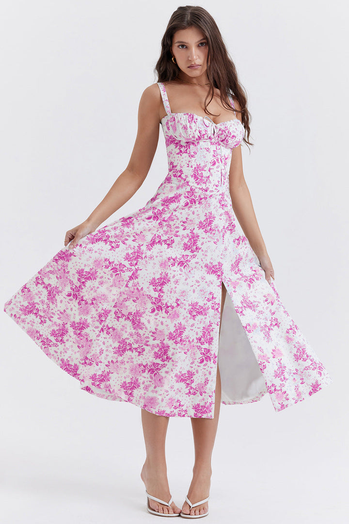 Timeless New Women Floral Print Dress with Straps