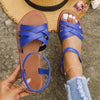 Women's - Flat Sandals - Light Toe Separators with Elasticated Strap - Comfortable Leisure Shoes for Everyday Wear