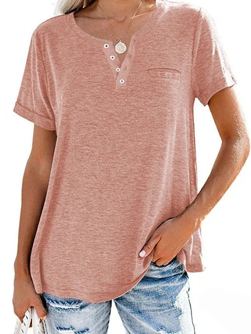 Colour pocket short-sleeved T-shirt