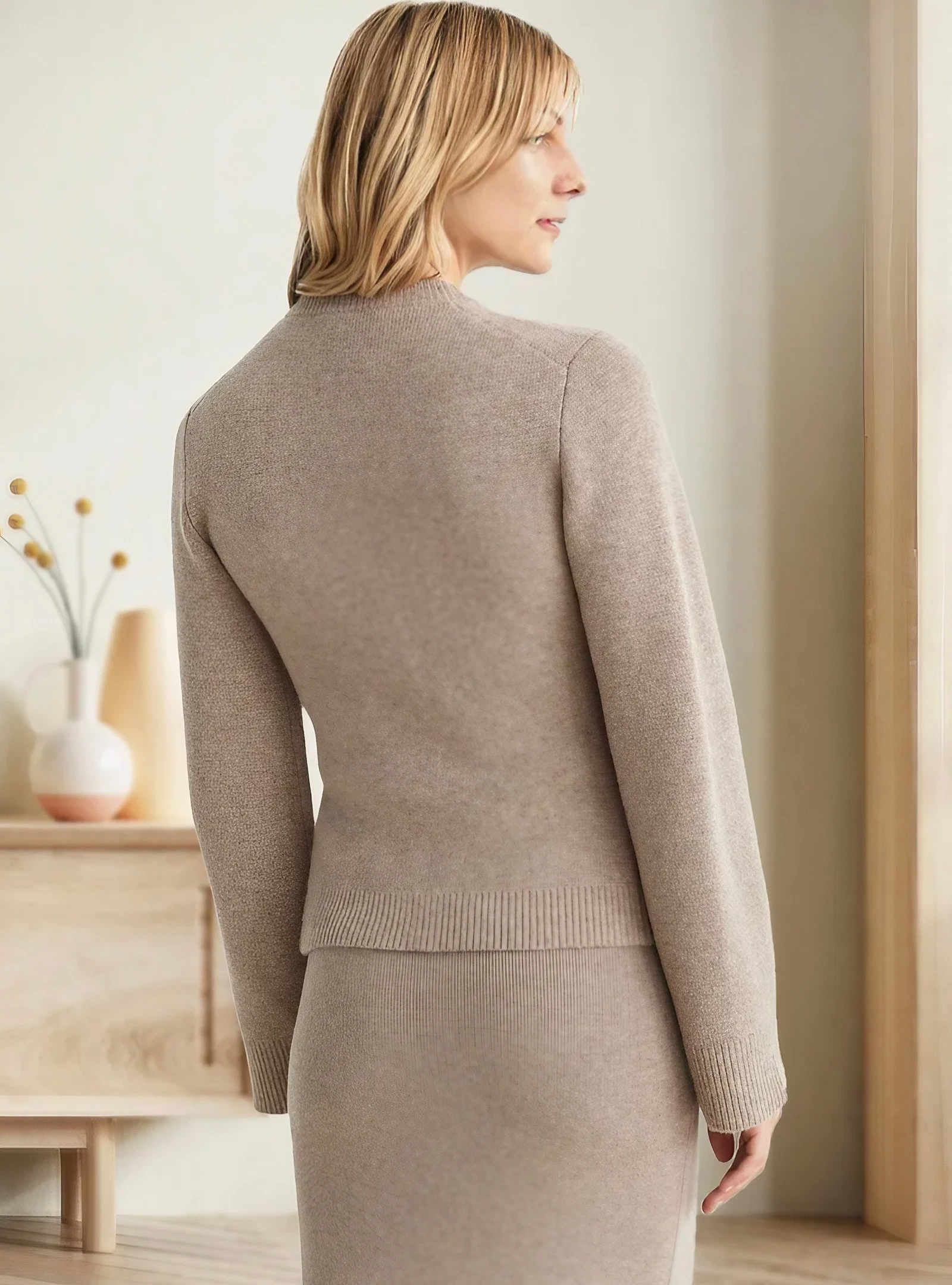 Women's - Flared Sleeve Cardigan - Casual Comfort