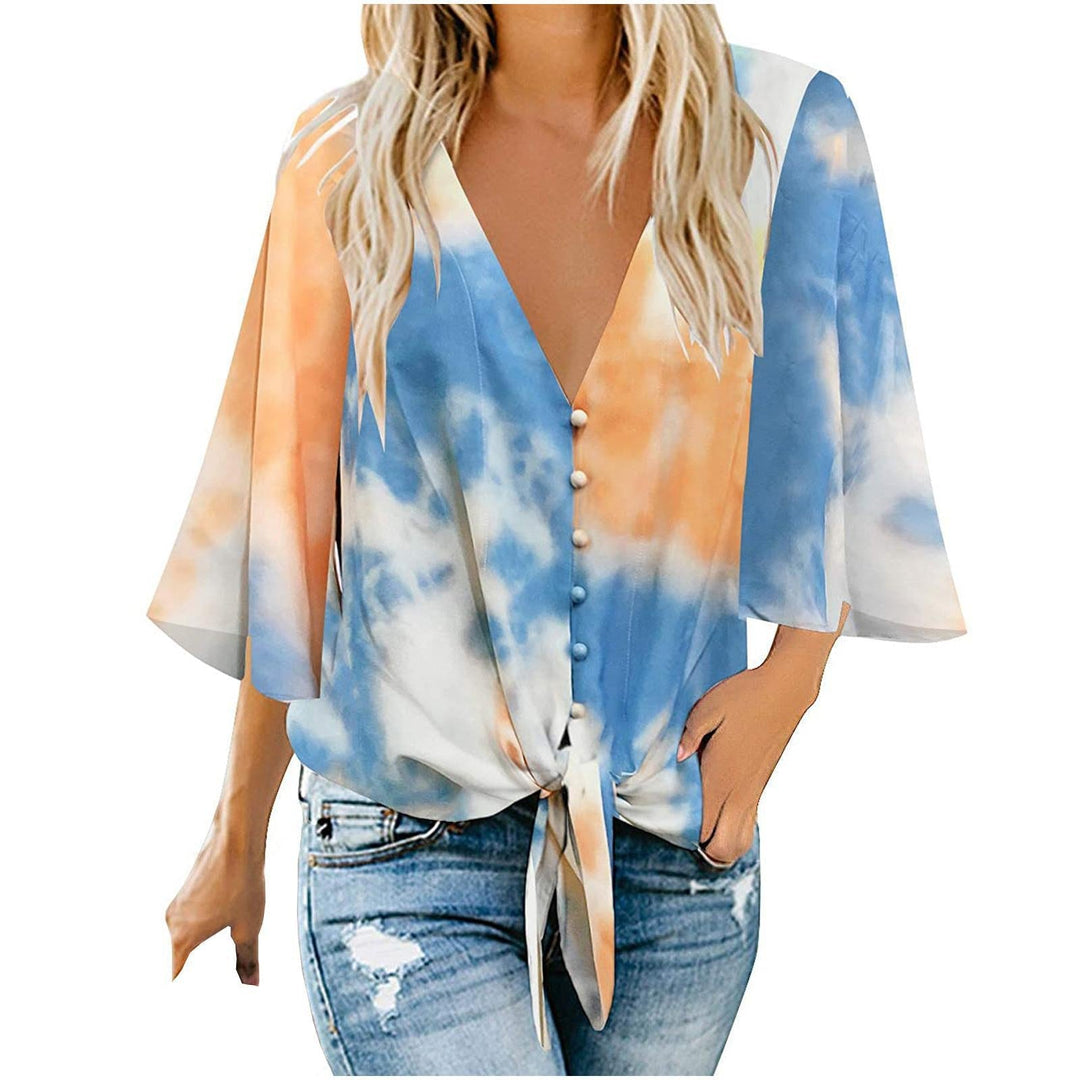 Fashionable printed cardigan blouse floral